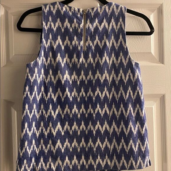 J. Crew Cotton Blue White Tank Top Size 00 - Picture 2 of 11